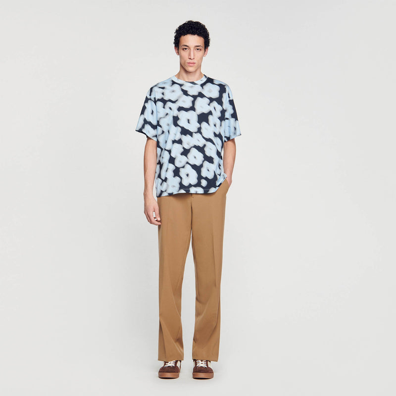 Camiseta de algodón con flores