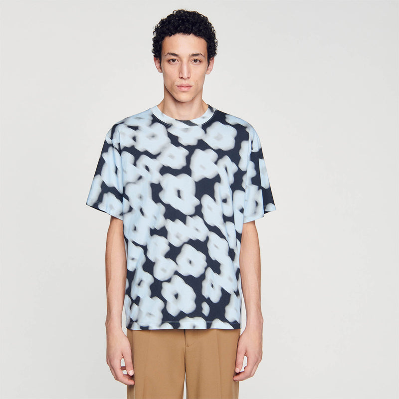Camiseta de algodón con flores