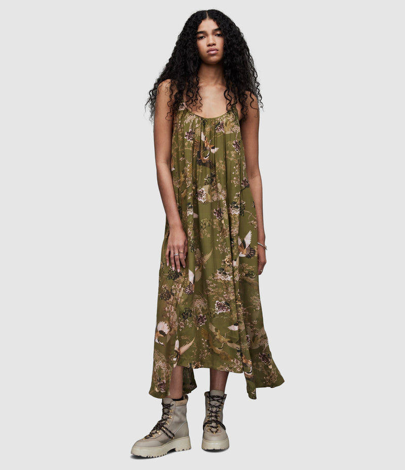 AllSaints | Vestido Areena Khaki Green para mujer