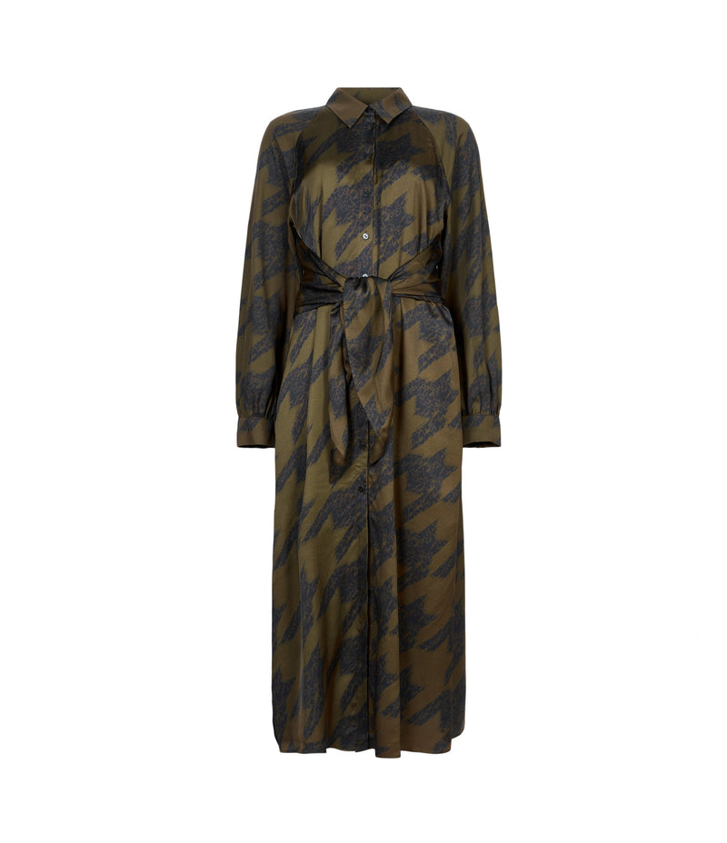 AllSaints | Vestido Clanetta Khaki Green para mujer