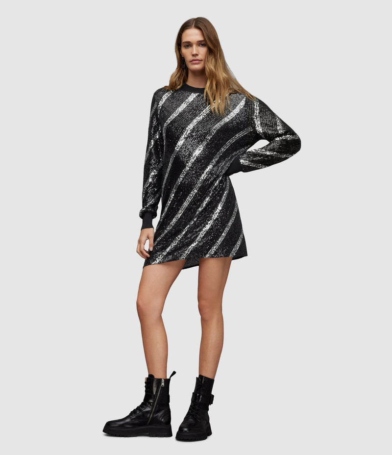 AllSaints | Vestido Juela Black/Silver para mujer