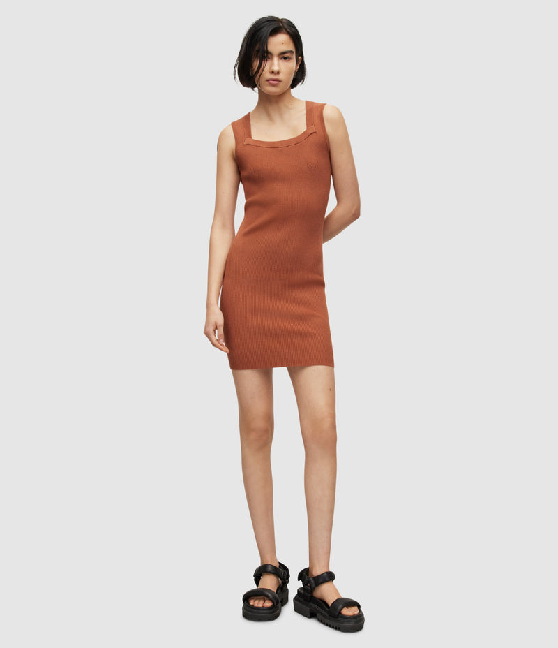 AllSaints | Vestido Bardi Sunset Orange para mujer