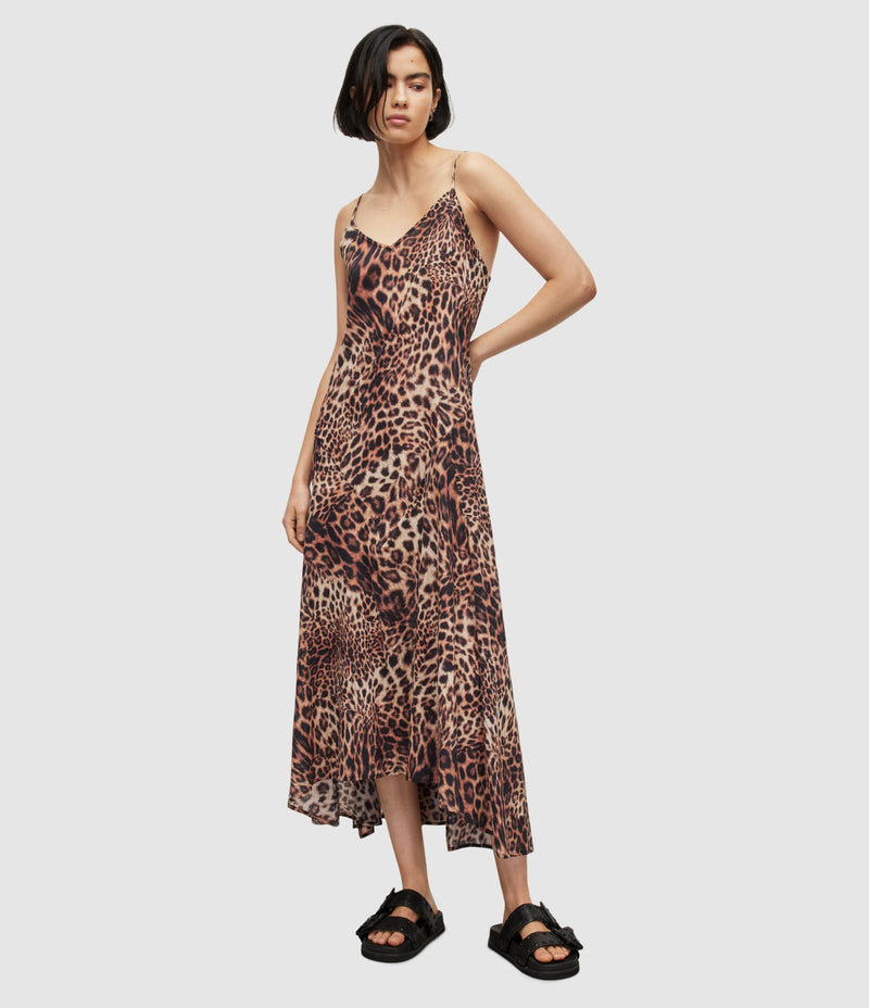 AllSaints | Vestido Essie Animal Brown para mujer