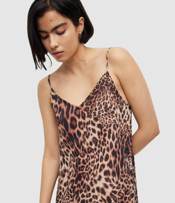 AllSaints | Vestido Essie Animal Brown para mujer