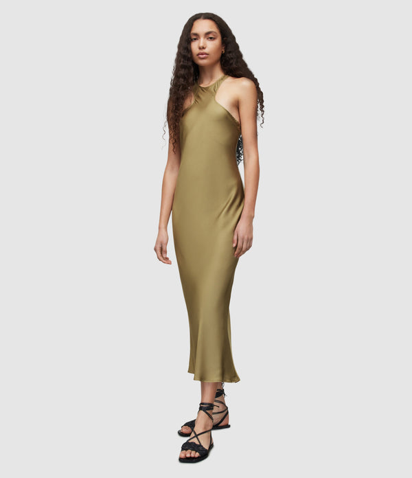 AllSaints | Vestido Betina Pale Olive Green para mujer