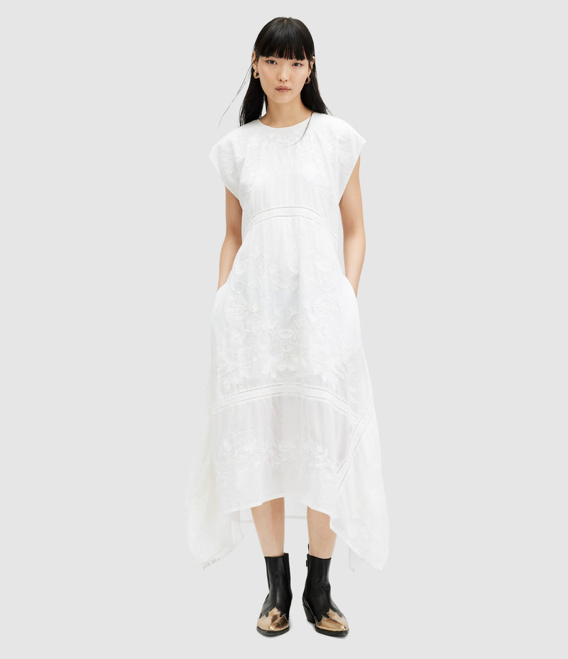 Vestido Gianna Blanco Apagado Bordado