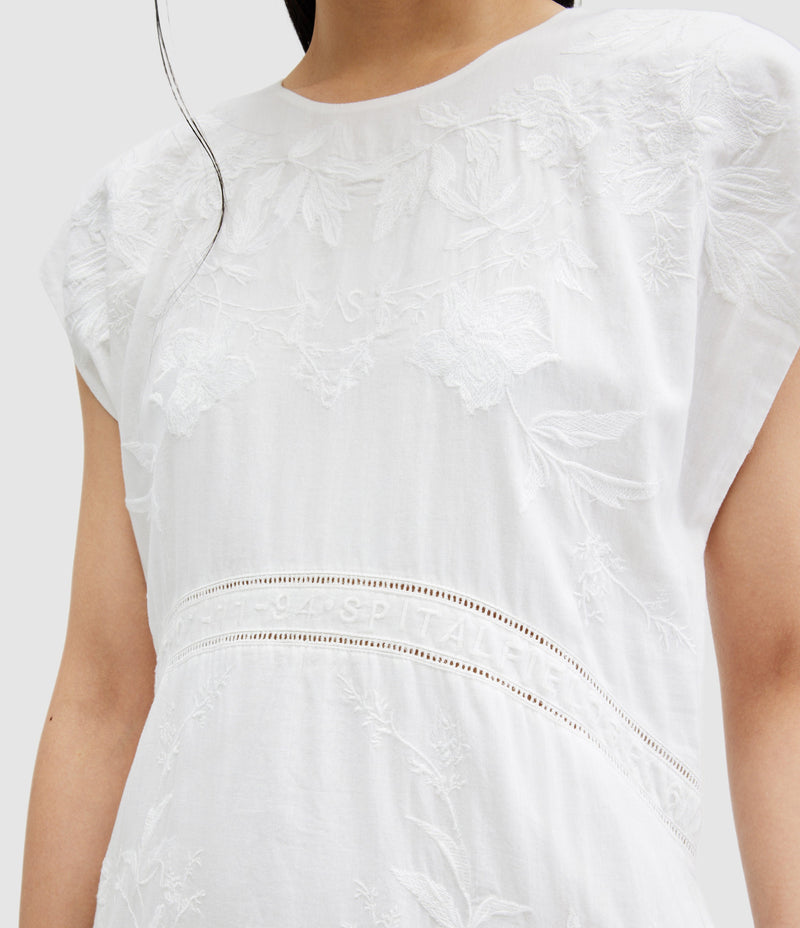 Vestido Gianna Blanco Apagado Bordado