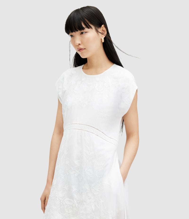 Vestido Gianna Blanco Apagado Bordado