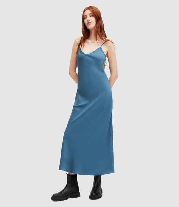 Vestido Bryony Azul Petróleo