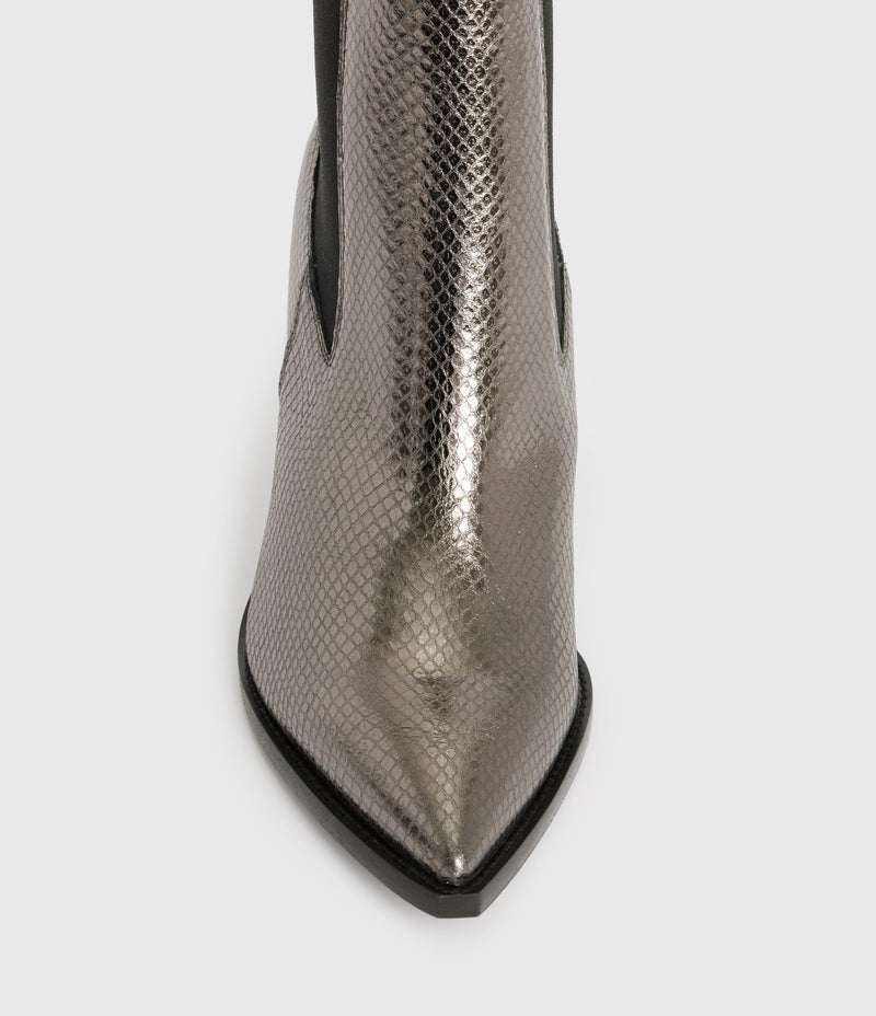 Botín Ria Snake Gris Metal
