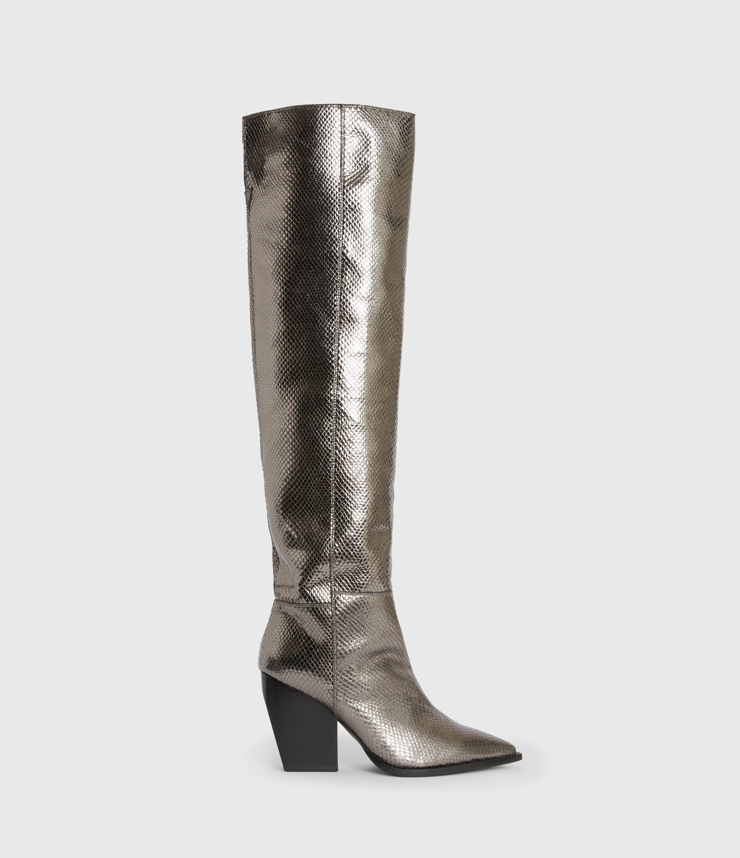 AllSaints | Botas Reina Gunmetal Grey para mujer – The Style Rack