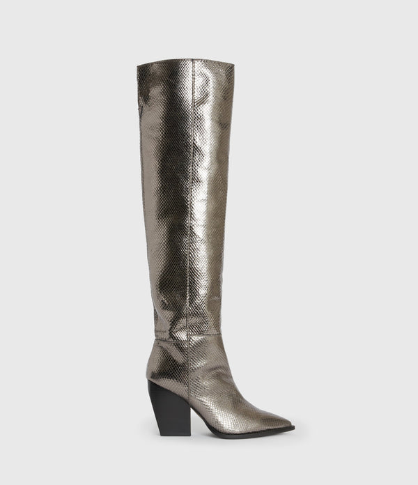 AllSaints | Botas Reina Gunmetal Grey para mujer