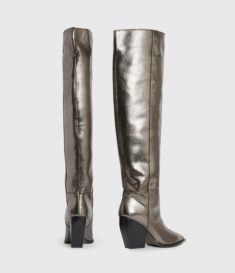 AllSaints | Botas Reina Gunmetal Grey para mujer