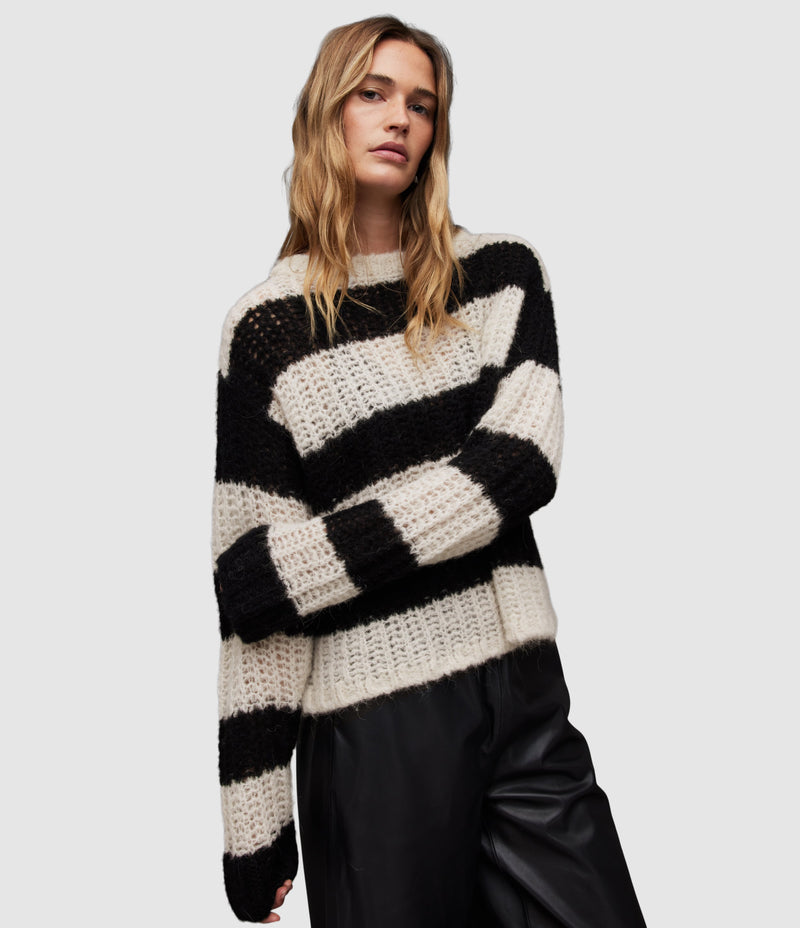 AllSaints | Sweater Britt Black/Ecru para mujer