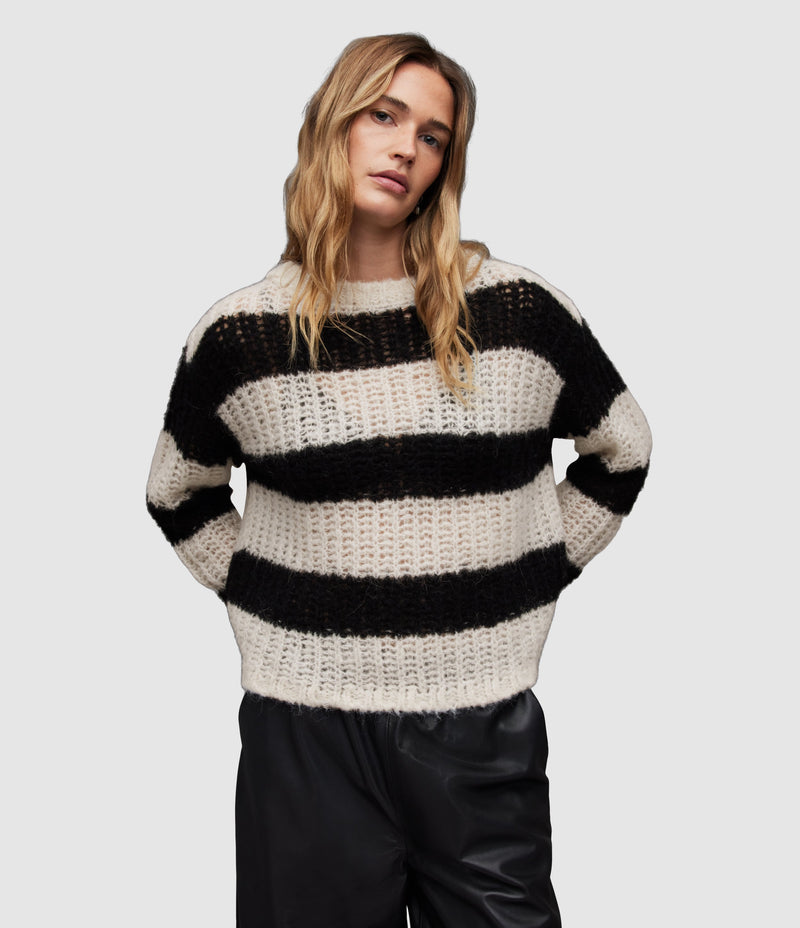 AllSaints | Sweater Britt Black/Ecru para mujer