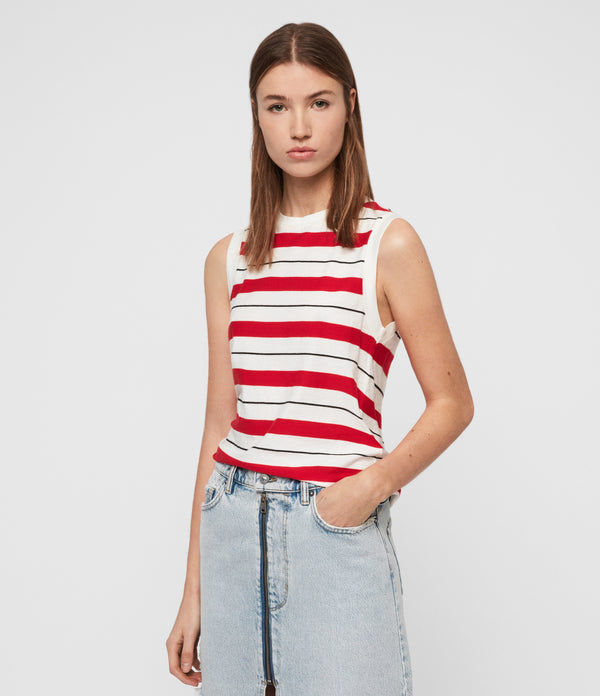 Tank Imogen Stripe Red/Chalk/Black