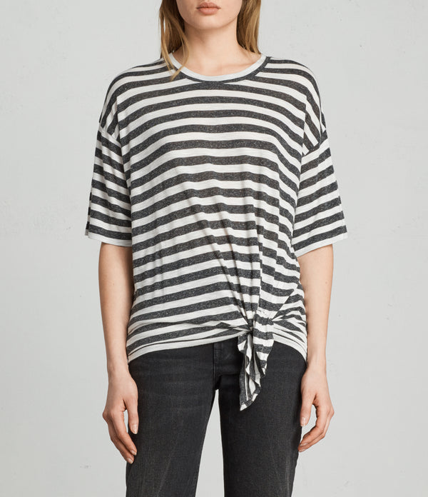 Camiseta Meli Stripe Chalk/Charcoal