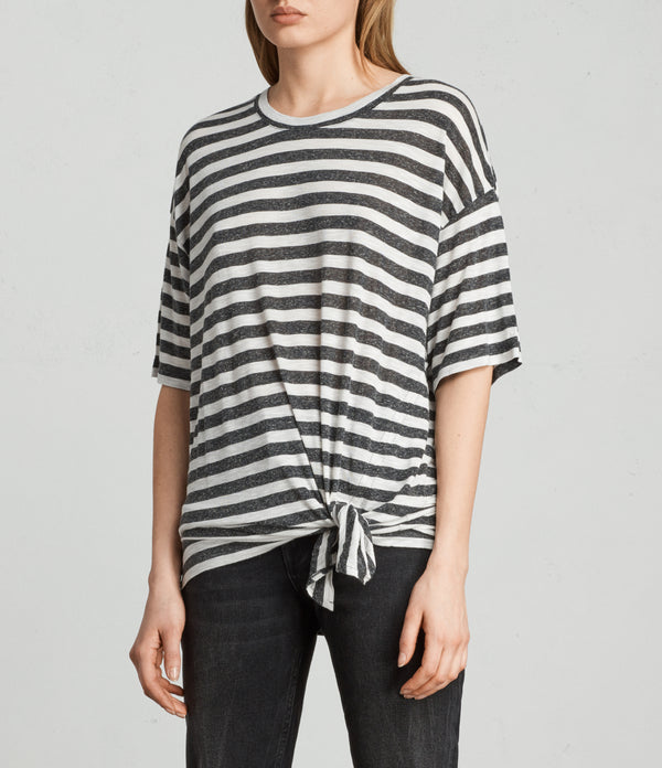 Camiseta Meli Stripe Chalk/Charcoal