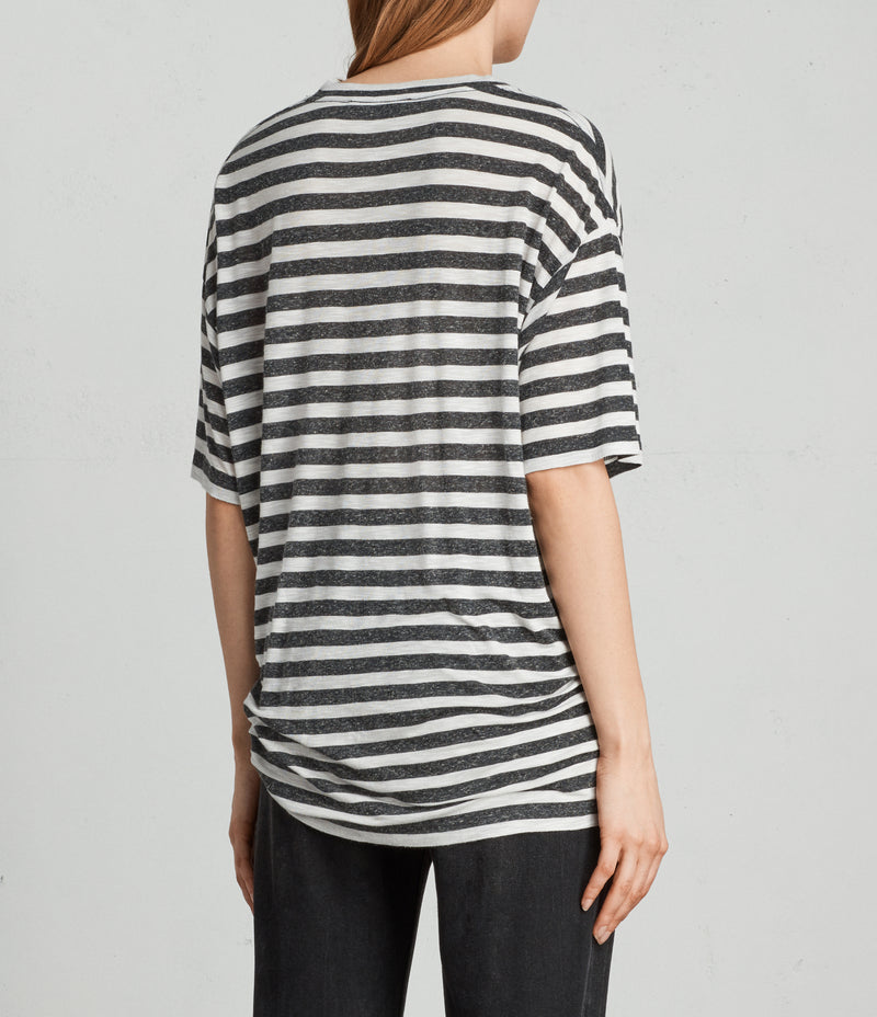 Camiseta Meli Stripe Chalk/Charcoal