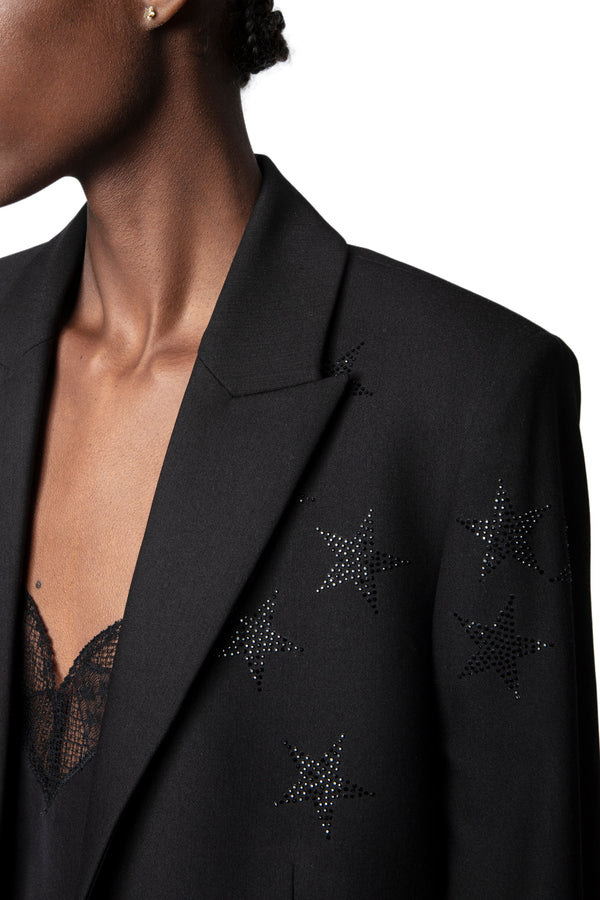Saco Viva Strass Star Perm Noir