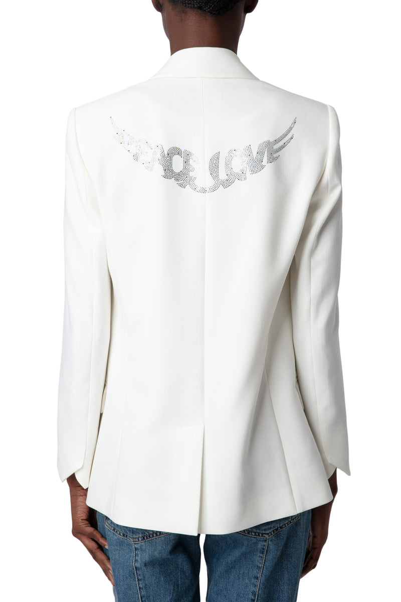 Saco Visit Strass Love Wings Blanco