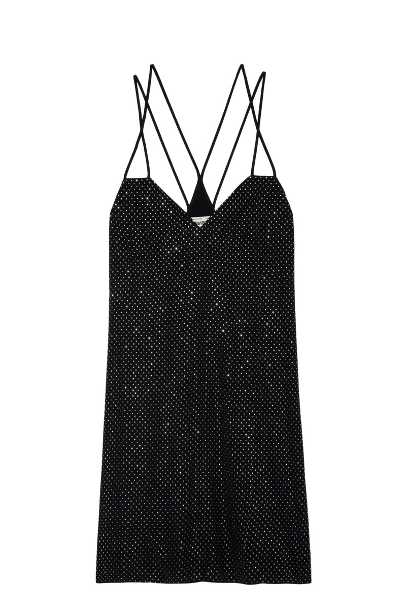 Vestido Rohana Strass Negro