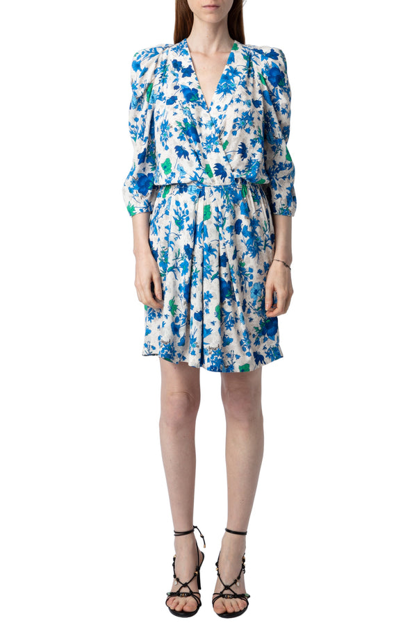 Vestido Ruz Crepe Garden Flowers Ecru