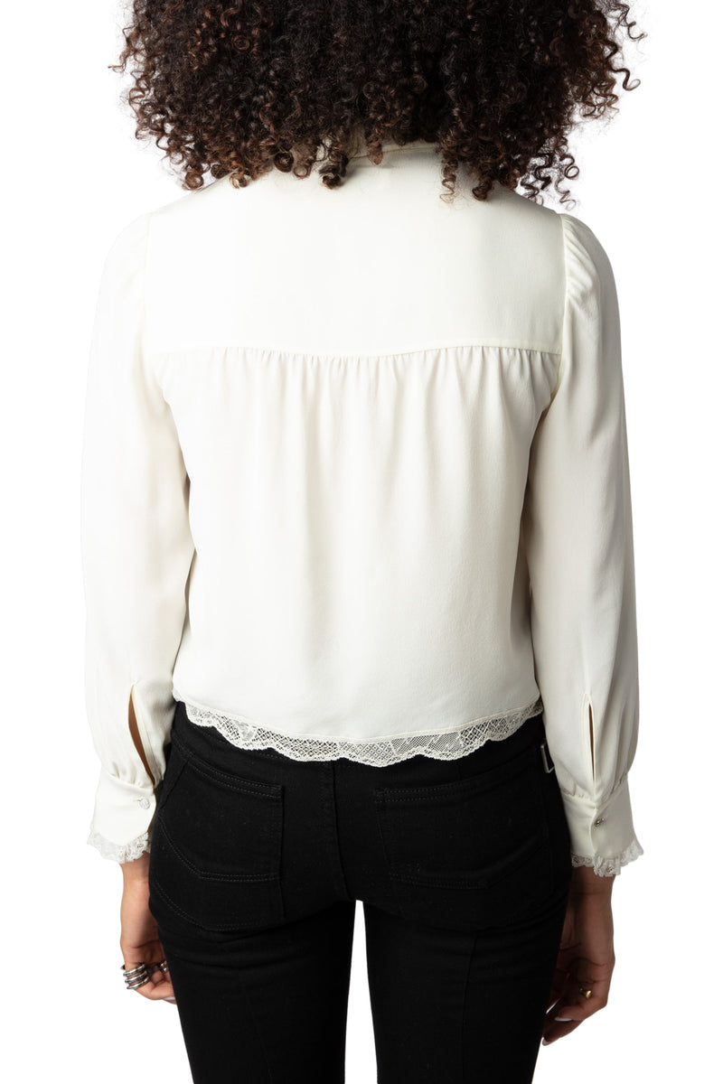Blusa Topzyl Strass Vanille