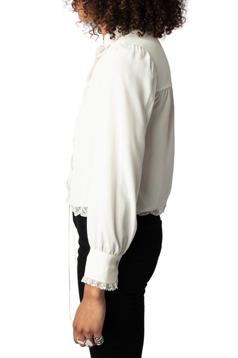 Blusa Topzyl Strass Vanille