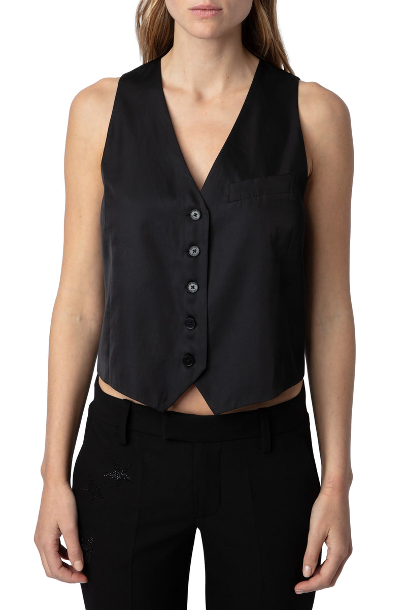 Top Emaux Satin Negro