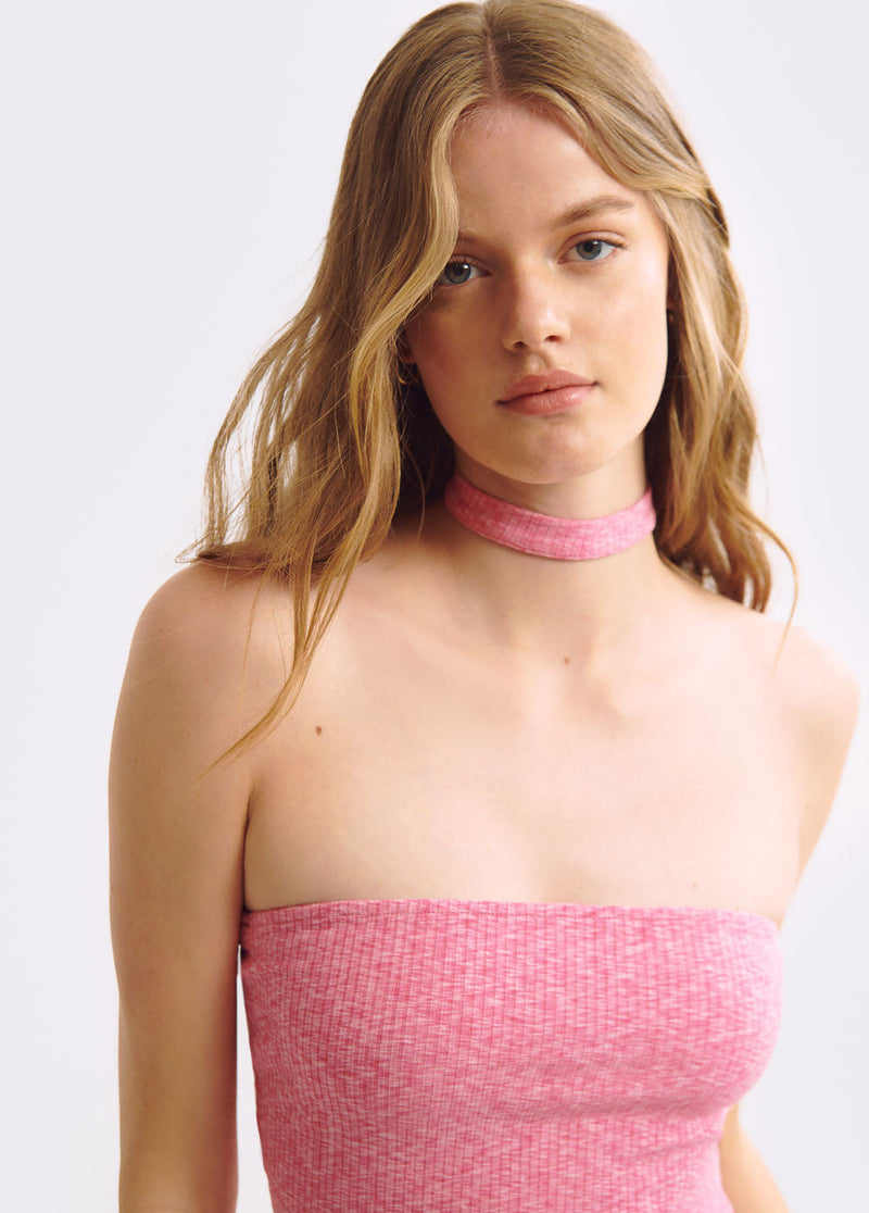 Bandeau space dyed chocker Rosa