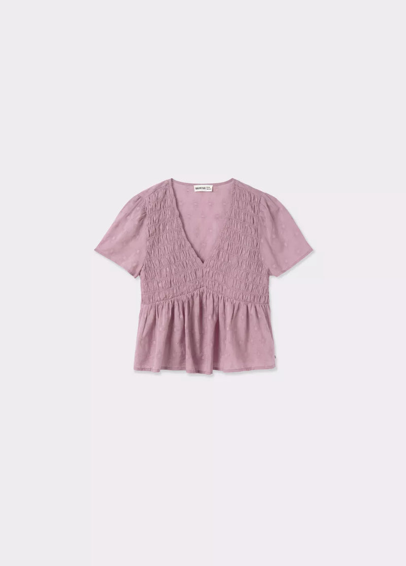 Blusa manga corta smock