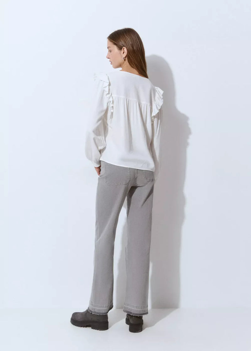 Blusa manga volantes Crudo