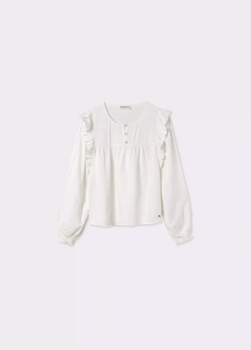 Blusa manga volantes Crudo