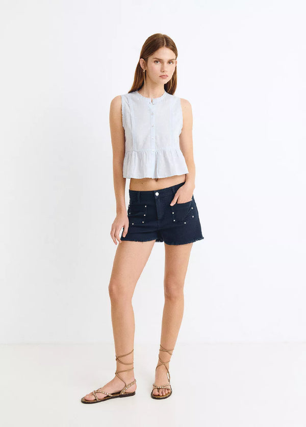 Blusa romántica sin mangas