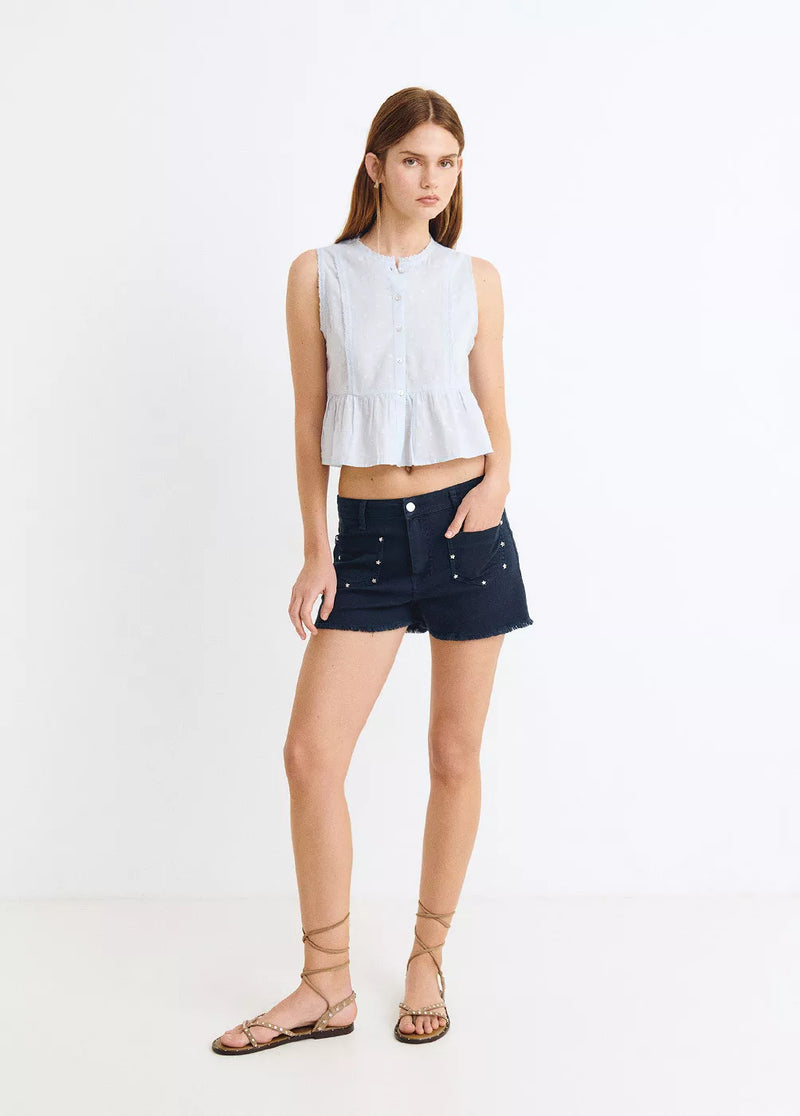Blusa romántica sin mangas