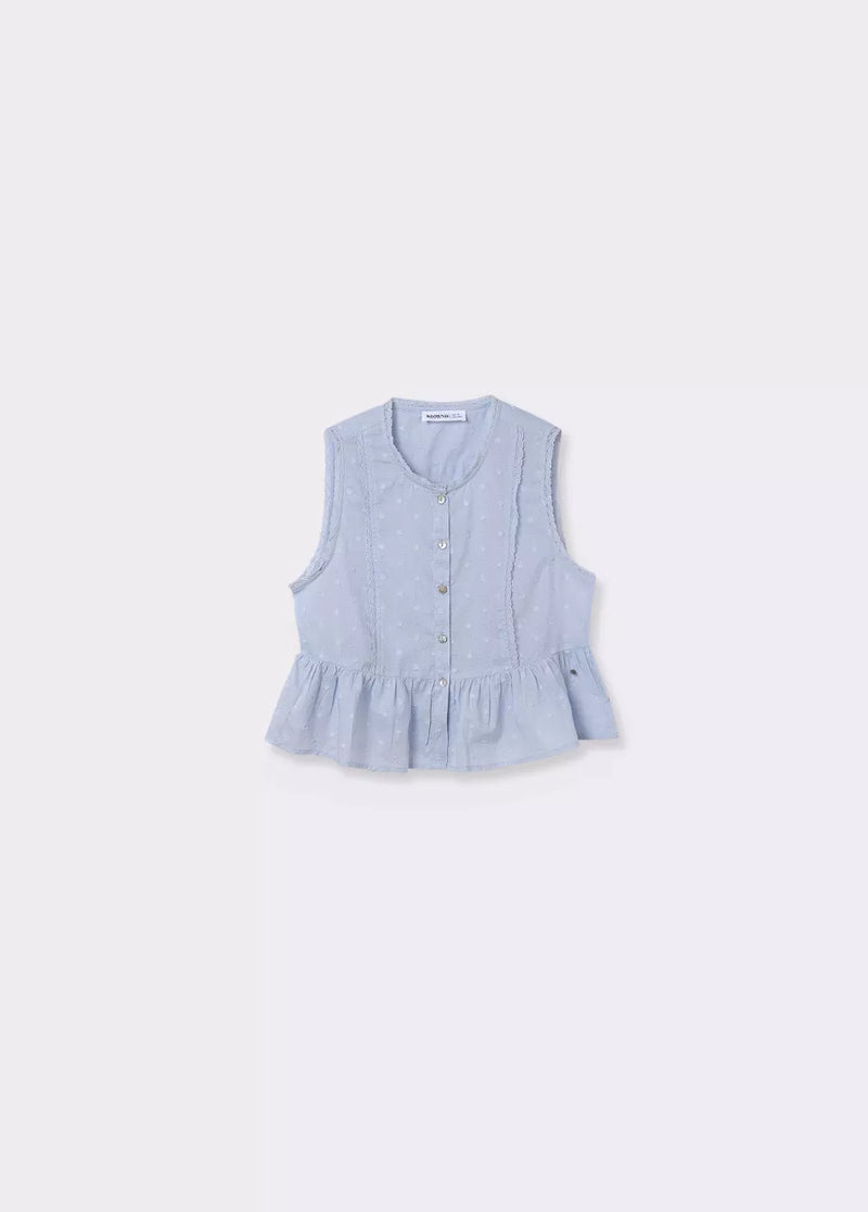 Blusa romántica sin mangas