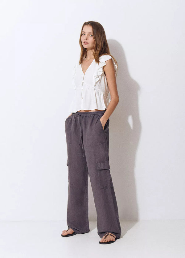 Blusa volantes lino