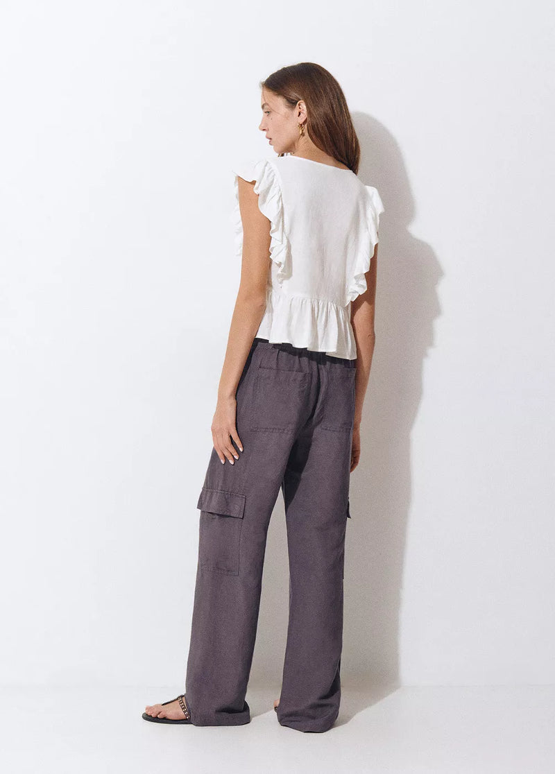 Blusa volantes lino