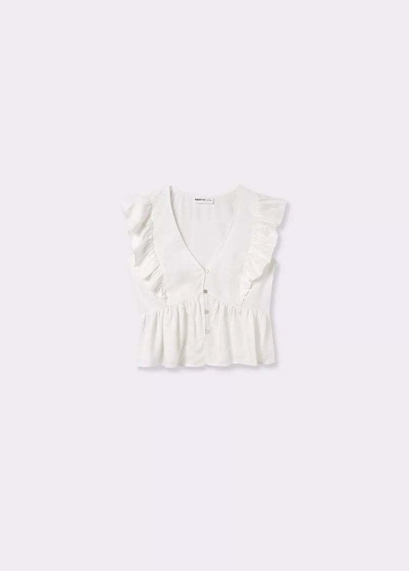Blusa volantes lino