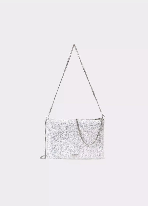 Bolso crochet brillantes Plata