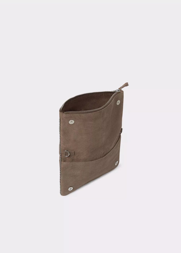 Bolso solapa bolitas piel