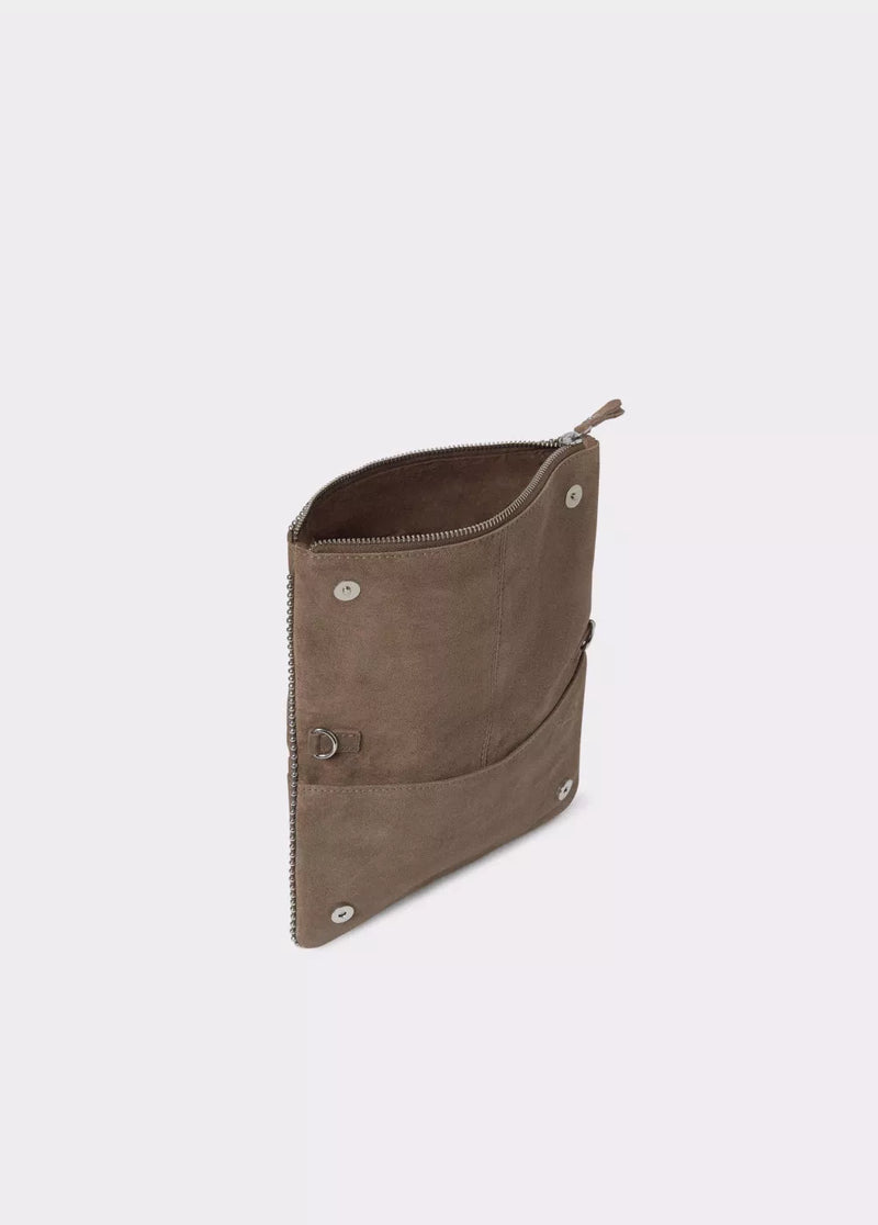 Bolso solapa bolitas piel