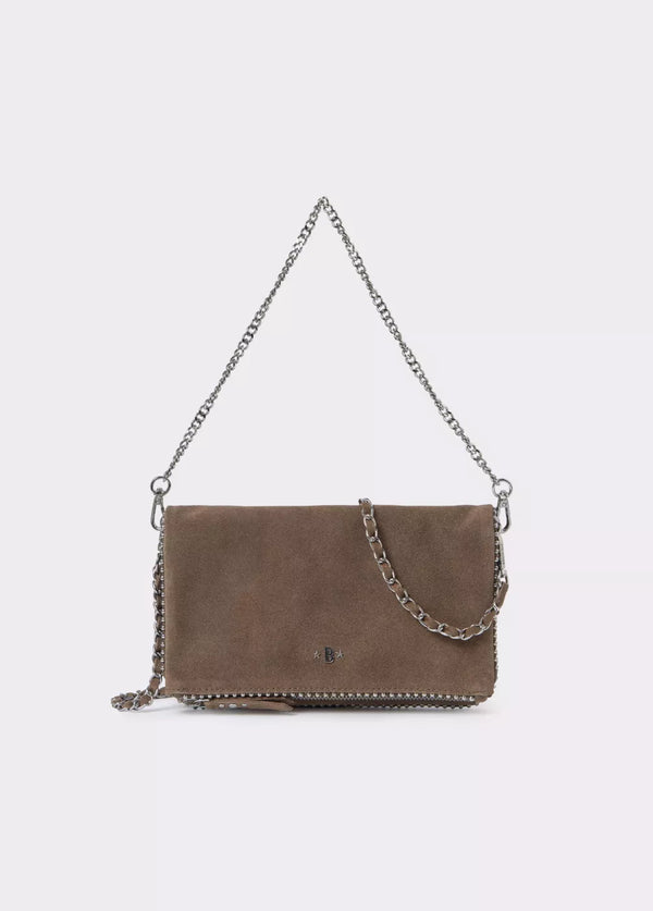 Bolso solapa bolitas piel