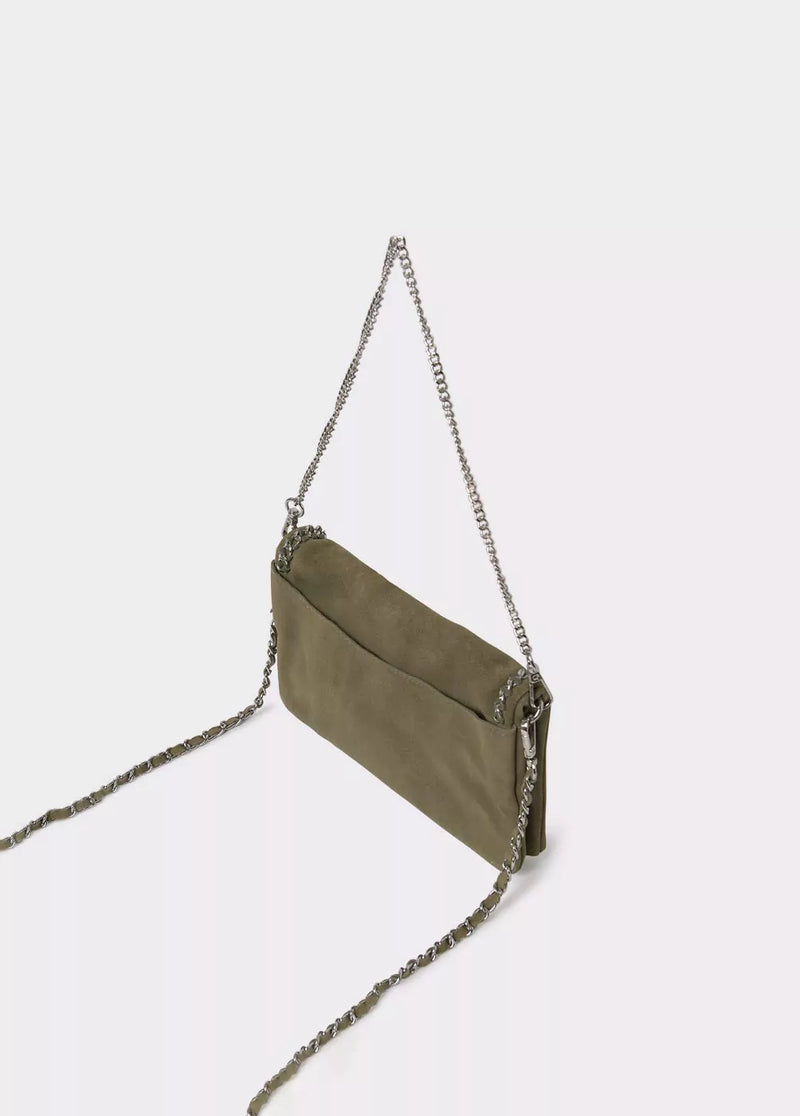 Bolso solapa cadena piel Kaki