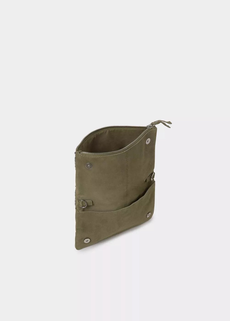 Bolso solapa cadena piel Kaki
