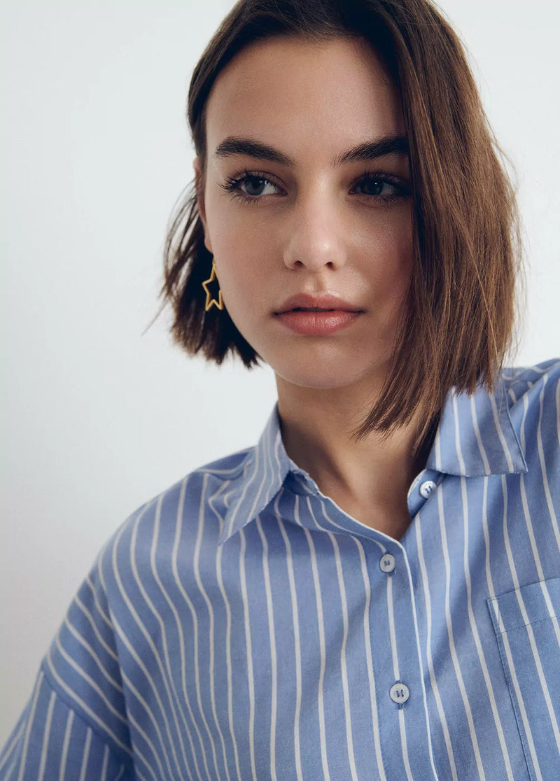 Camisa oversize rayas Azul
