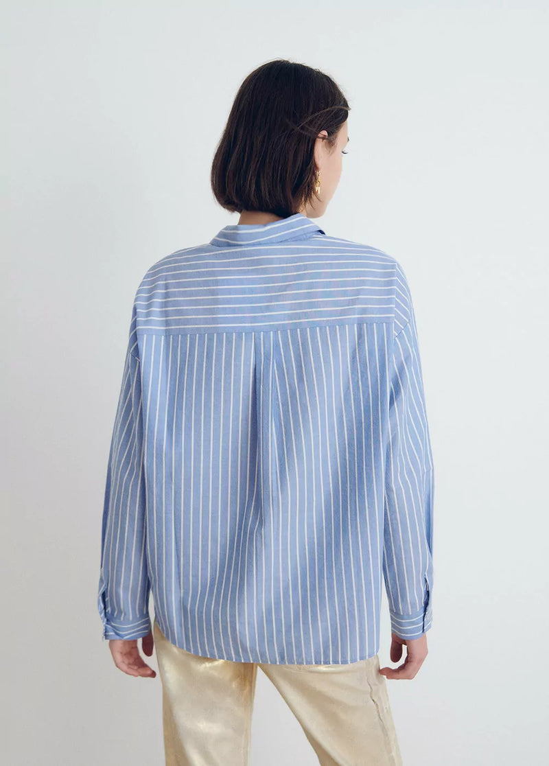 Camisa oversize rayas Azul