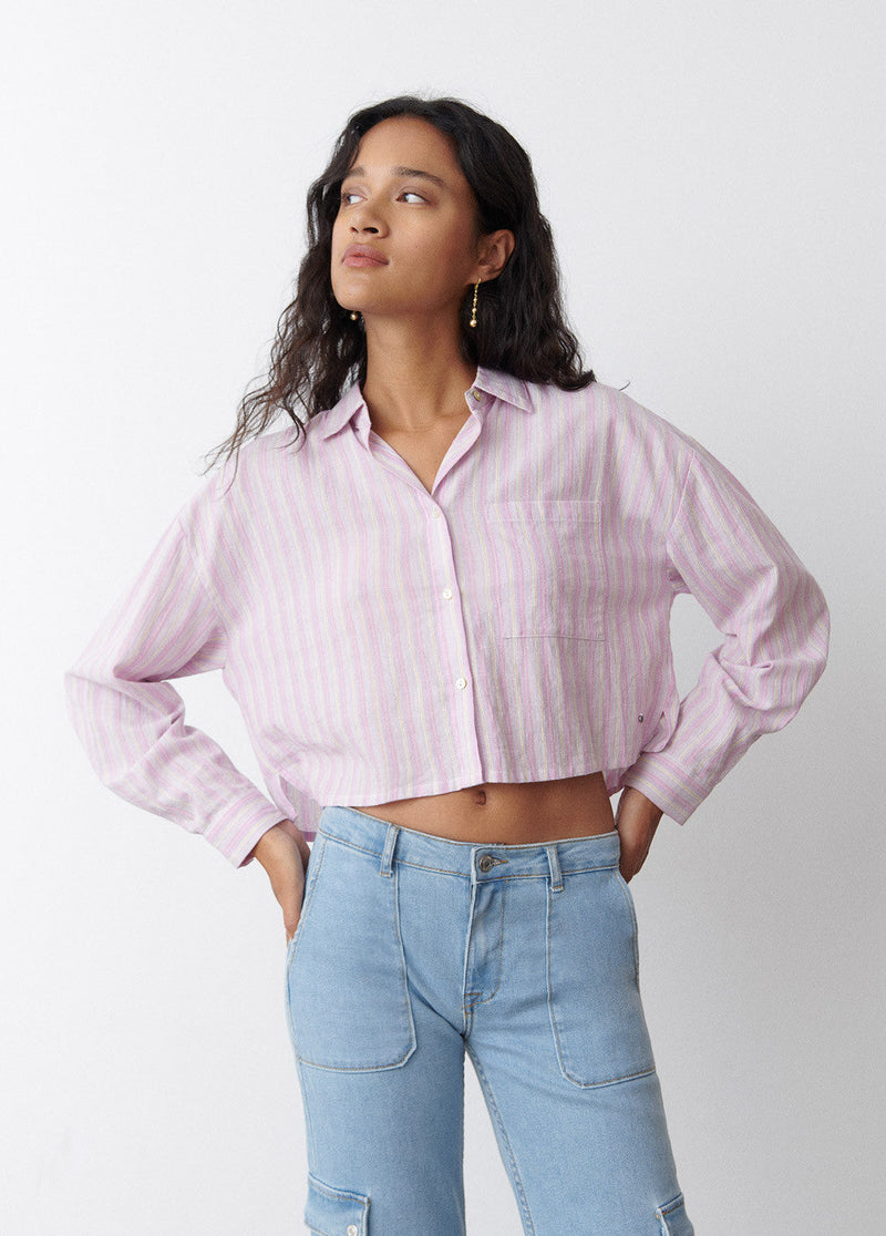 Camisa cropped rayas