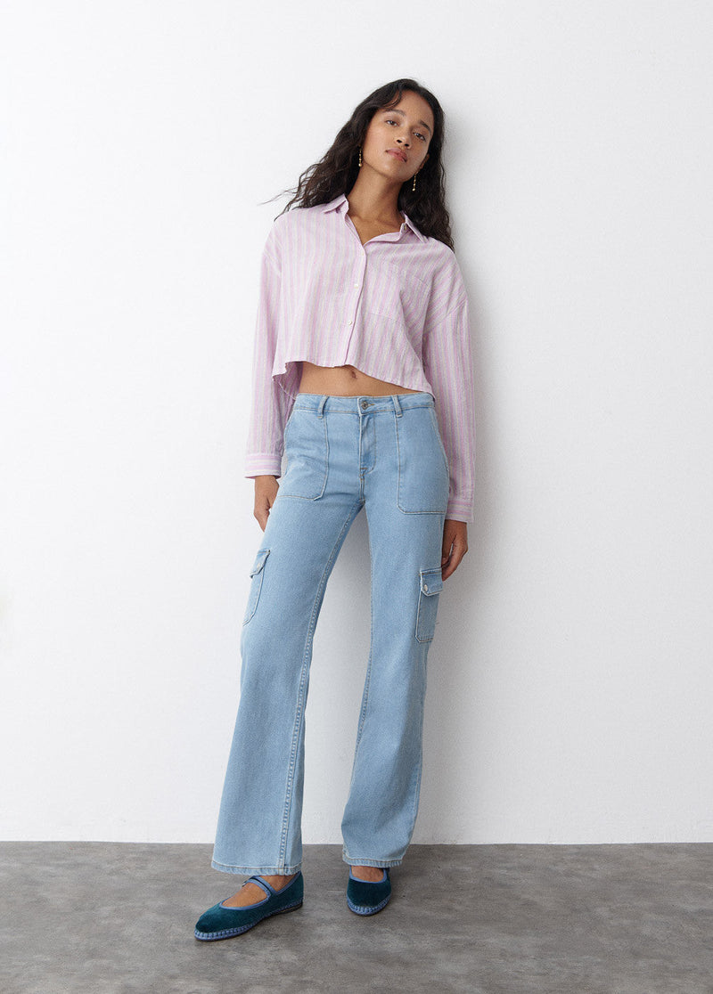 Camisa cropped rayas